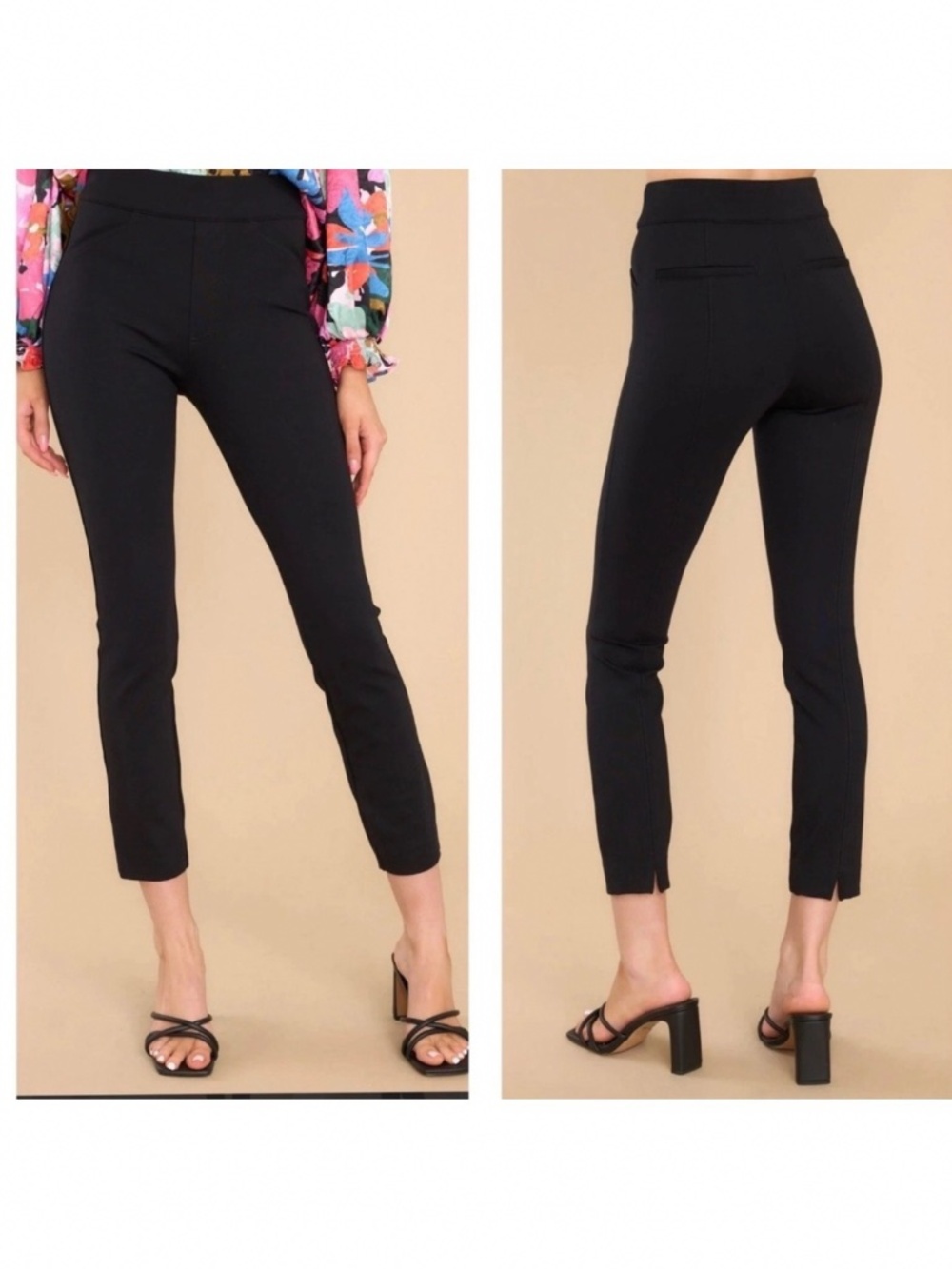 SPANX The Perfect Pants Ankle Back Seam Slit Hem Ponte Knit Pants Size Large